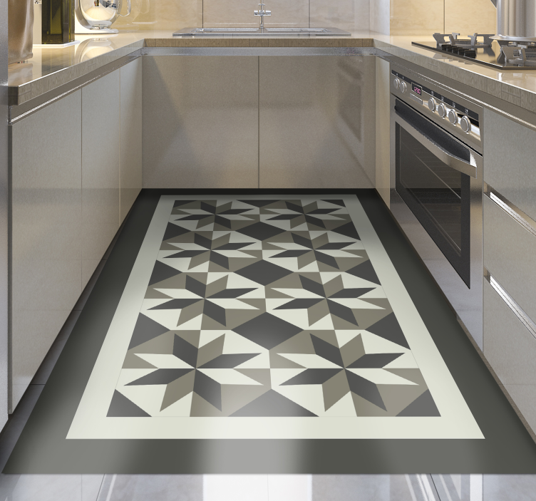 Star pattern motif kitchen vinyl rug - TenStickers