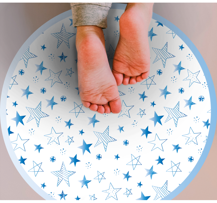 Starry Blue Pattern nursery vinyl rug - TenStickers