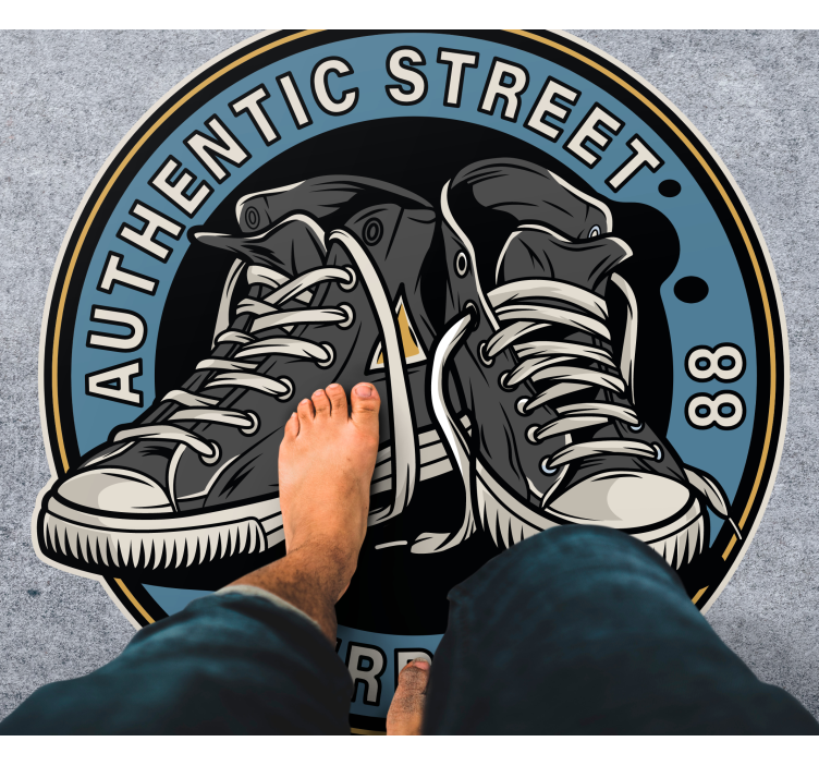 Street style sneakers teenager vinyl rug - TenStickers