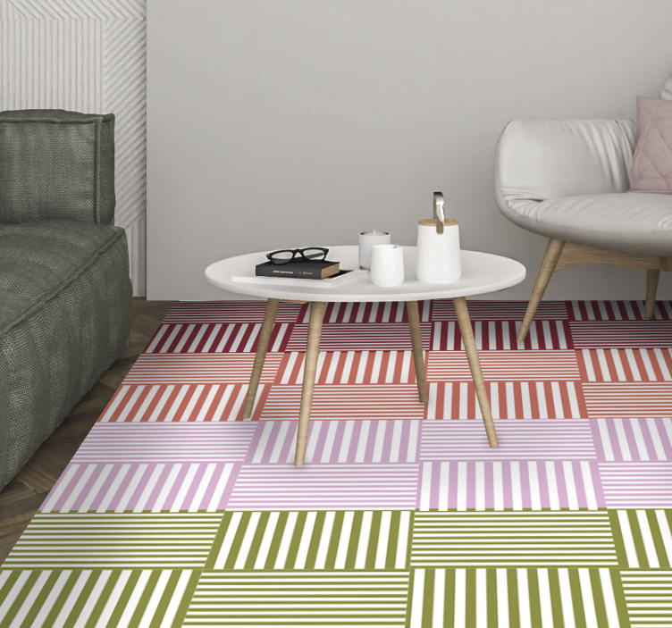 Striped Color Blocks stripes vinyl rug - TenStickers