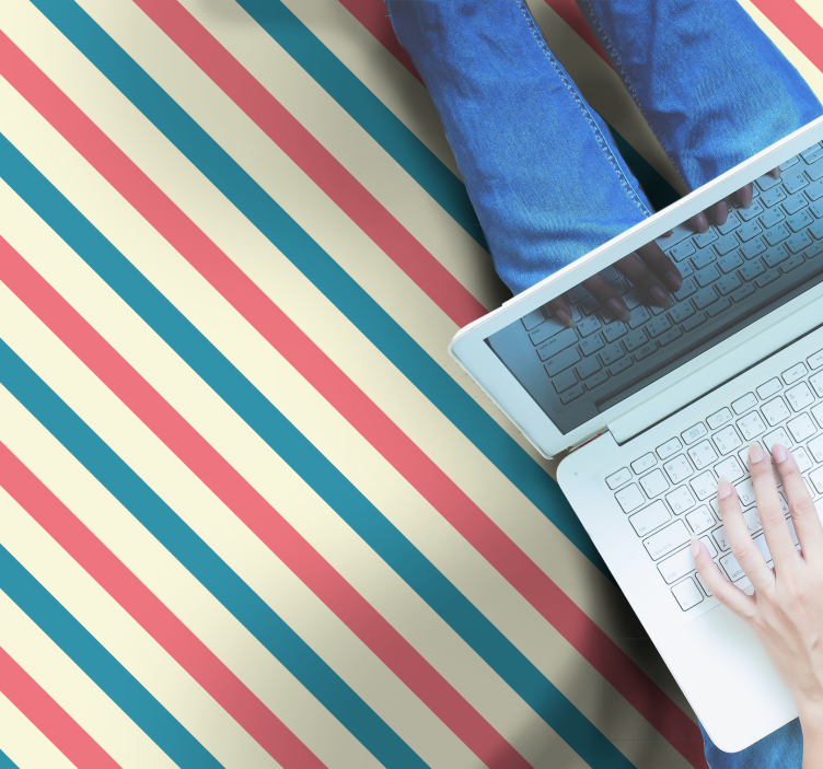 Striped Color Palette stripes vinyl rug - TenStickers