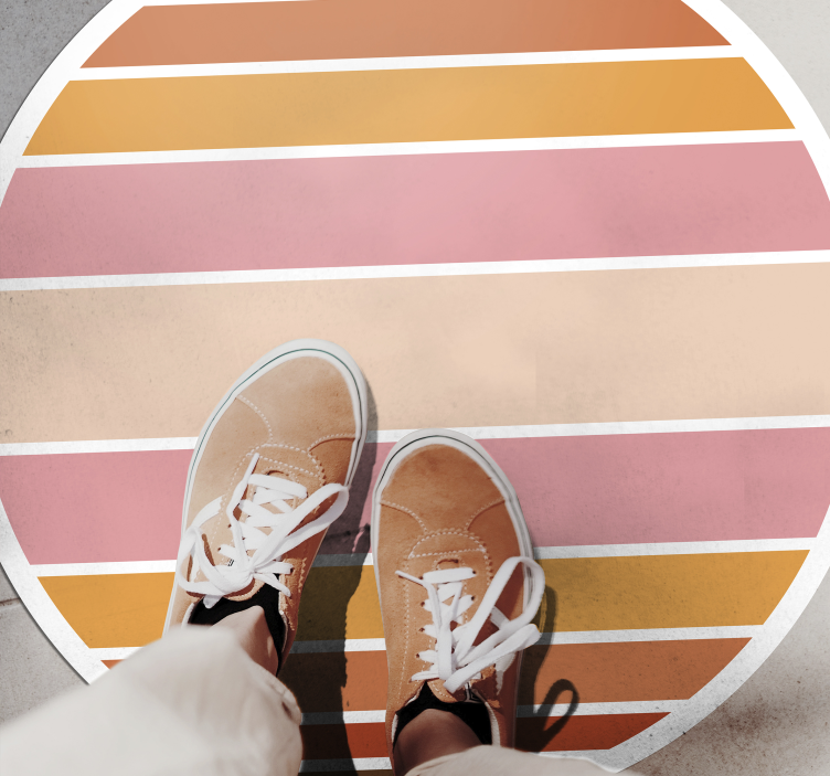 Striped Oval Design stripes vinyl rug - TenStickers