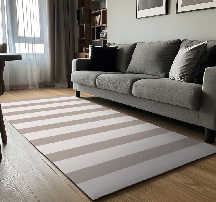Stripes beige vinyl rug - TenStickers
