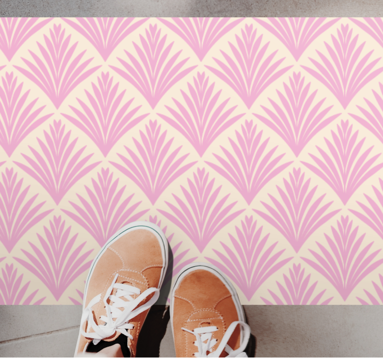 Stylish pink pattern flower vinyl rug - TenStickers