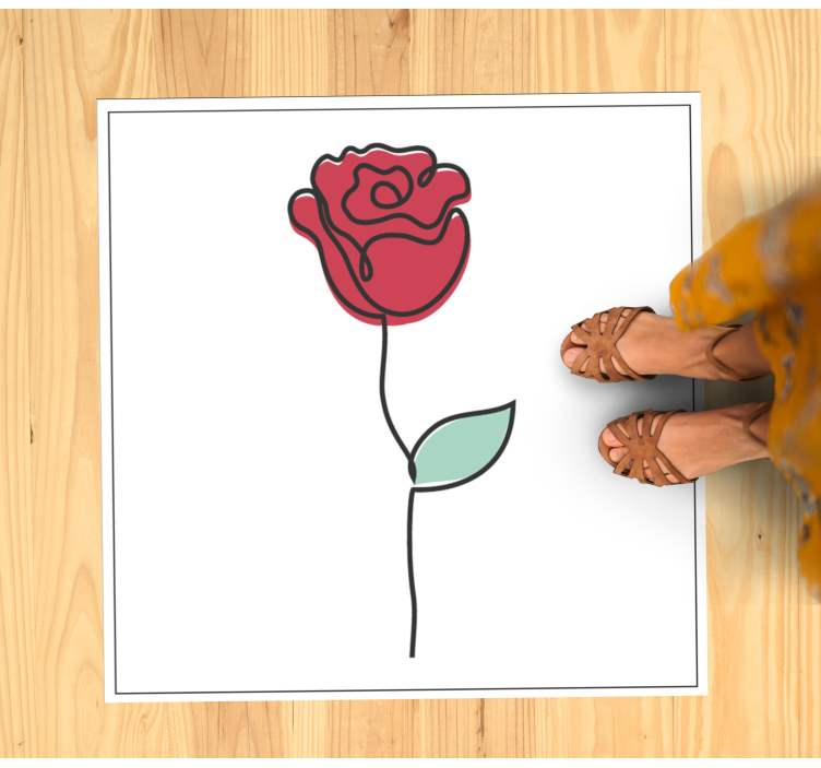 Stylish Rose Blossom flower vinyl rug - TenStickers