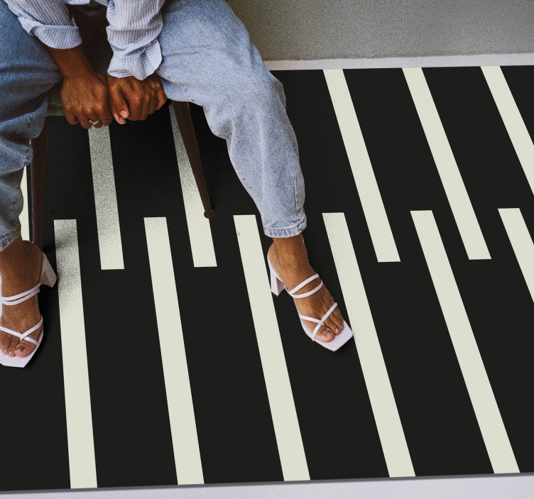 Stylish striped design teenager vinyl rug - TenStickers