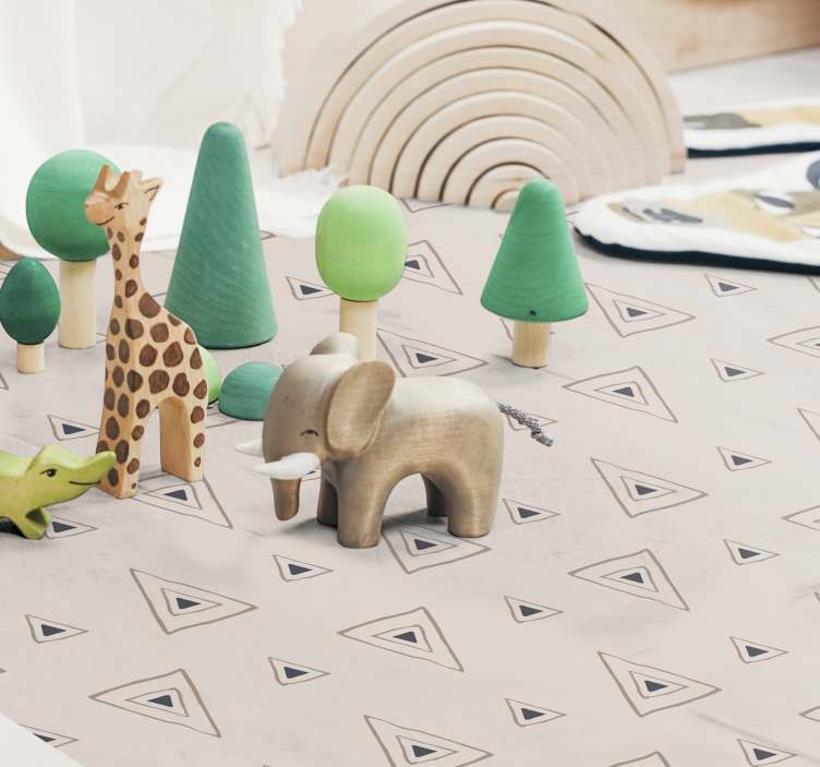 Stylish Triangle Pattern nursery vinyl rug - TenStickers