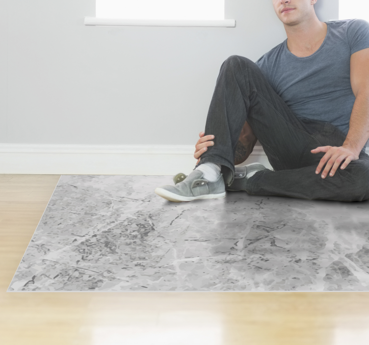 Subtle grey minimal vinyl rug - TenStickers
