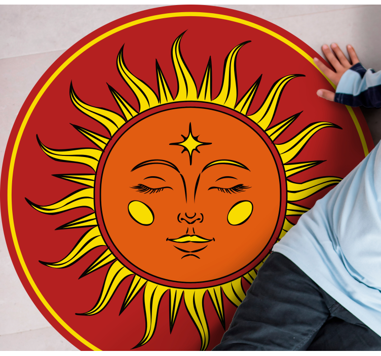 Sun with a face  vintage rug - TenStickers