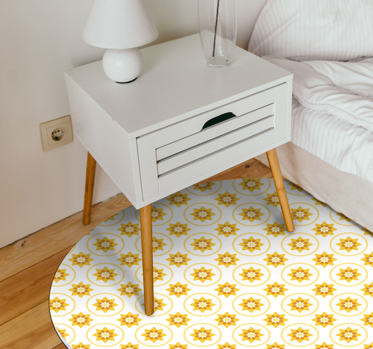 Yellow sun modern vinyl carpet - TenStickers