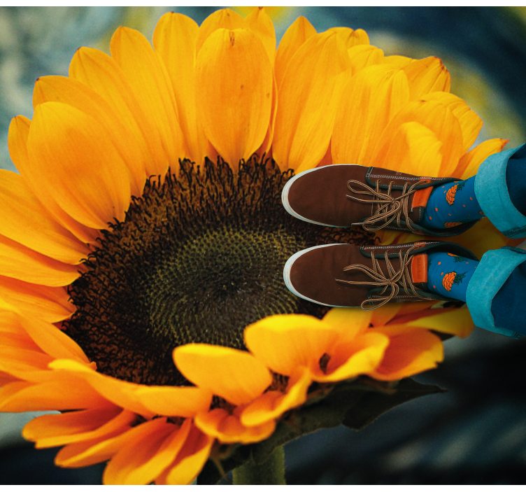 Sunflower Blooming Bright flower vinyl rug - TenStickers