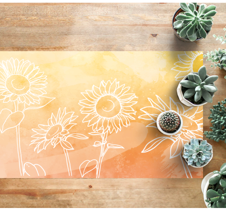 Sunflower Blossom Design flower vinyl rug - TenStickers
