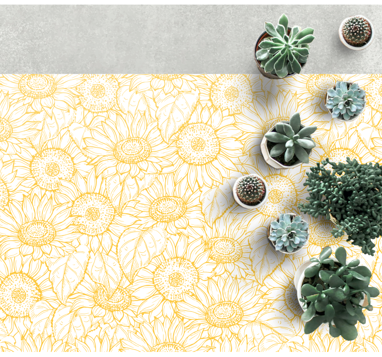 Sunflower Motif flower vinyl rug - TenStickers