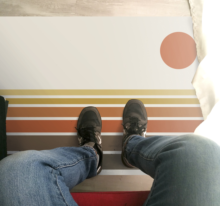 Sunset stripe pattern bedroom vinyl rug - TenStickers