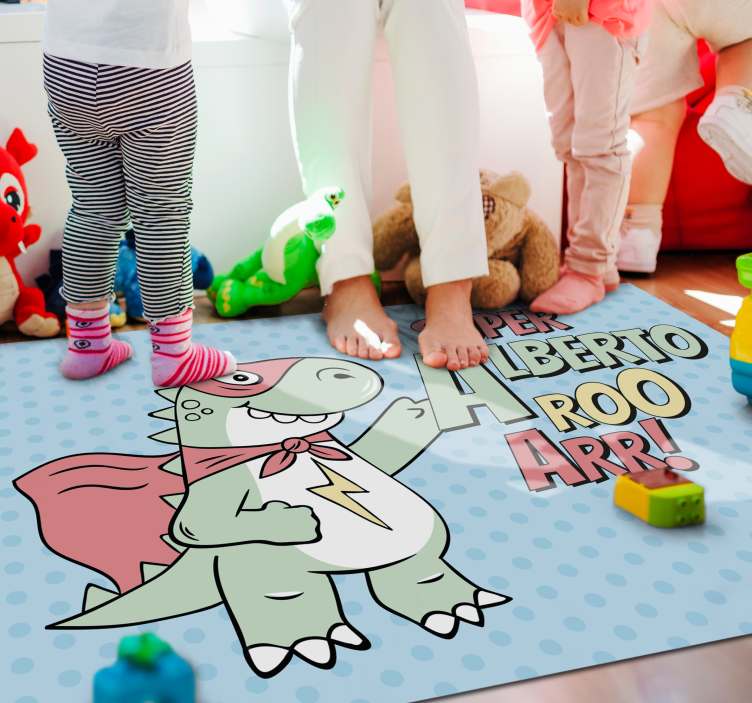 Superhero Dinosaur vinyl rug - TenStickers
