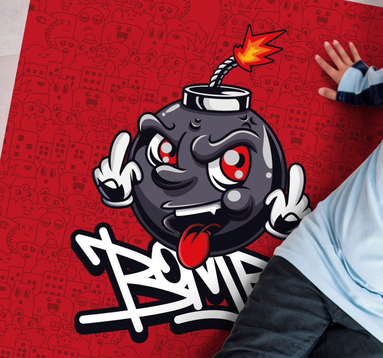 Swag baby bomb graffiti cartoon modern rug - TenStickers