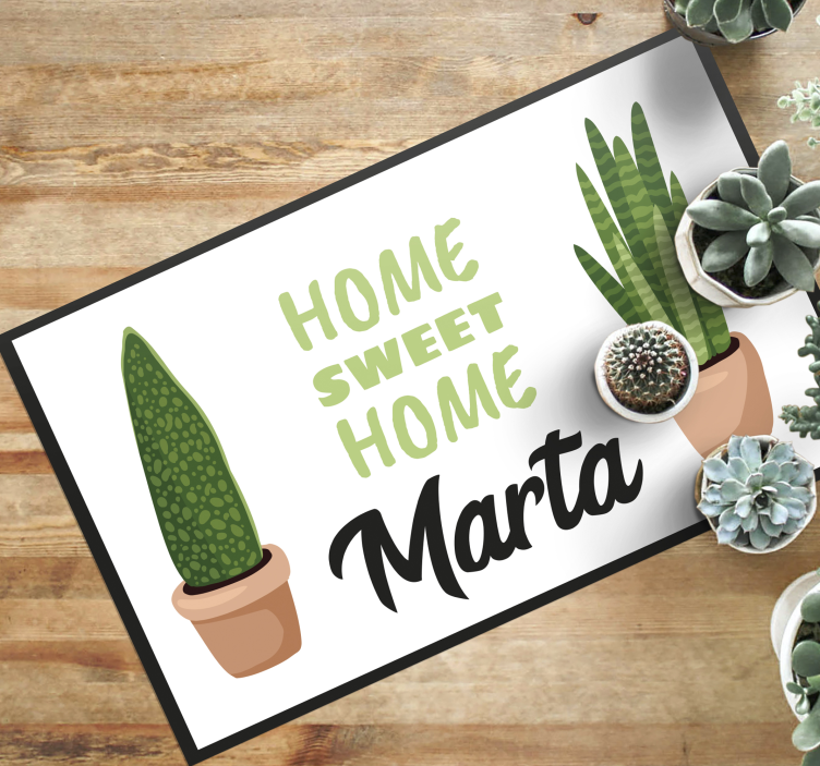 Sweet home with plants custom vinyl rug - TenStickers