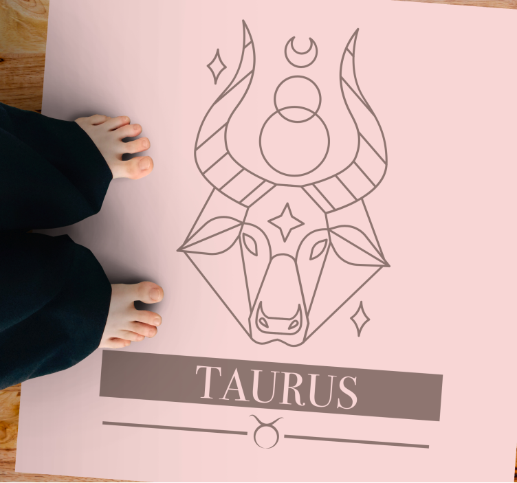 Taurus Zodiac Sign custom vinyl rug - TenStickers
