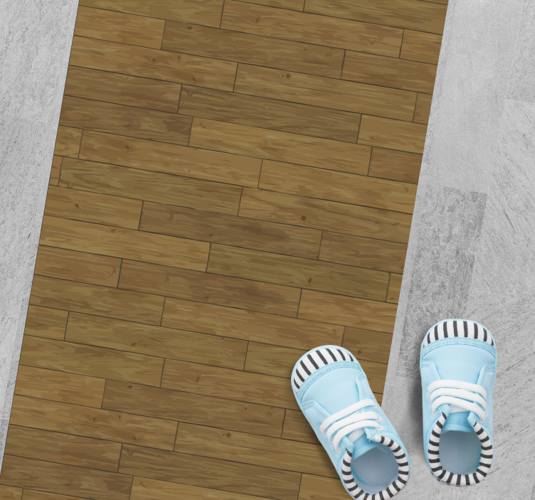 Textured wood blocks hallway runners - TenStickers
