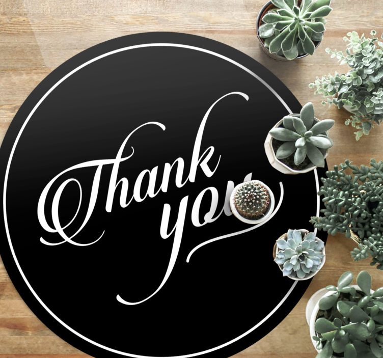 Thank You Note custom vinyl rug - TenStickers