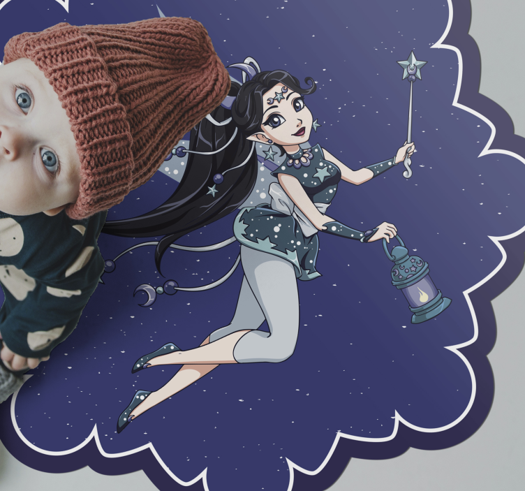 Tooth fairy with blue wand kids vinyl rug - TenStickers