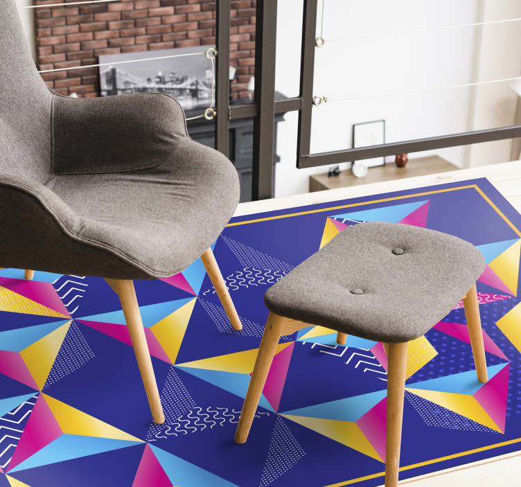 Triangles with different textures geometric rug - TenStickers
