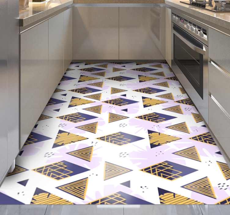 Triangular marble motif geometric vinyl rug - TenStickers