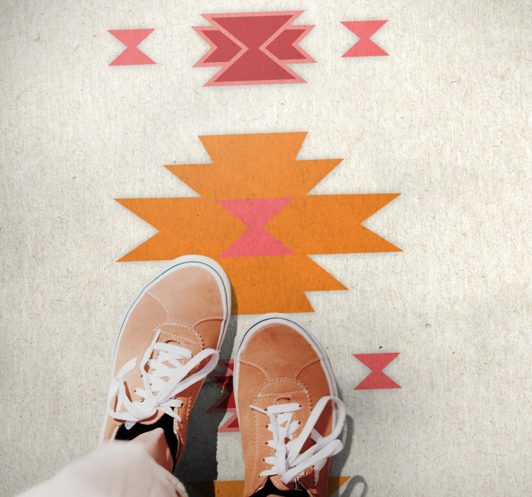 Tribal simple motif ethnic vinyl rug - TenStickers