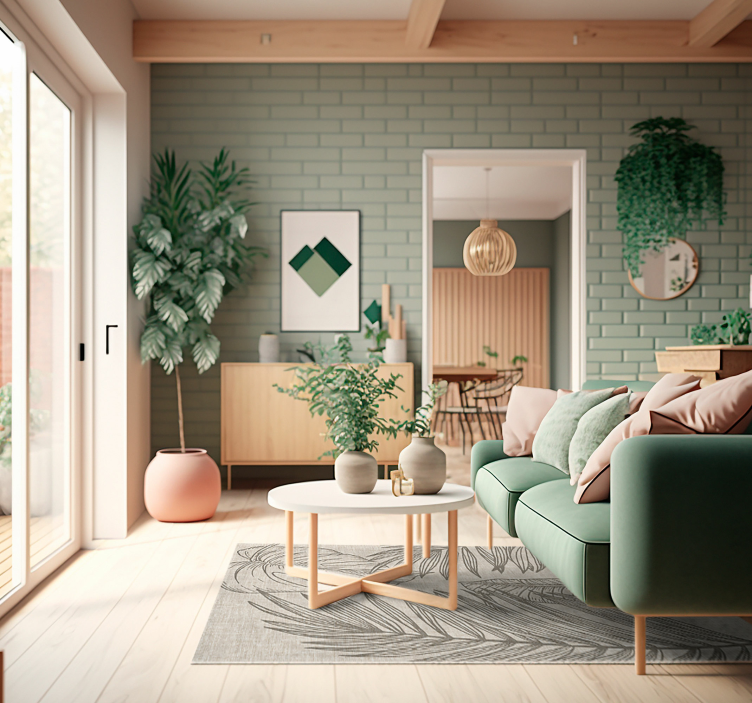 Tropical Effect Fabric floral rug - TenStickers