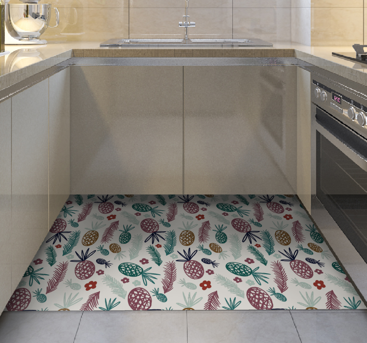 Tropical Fruit Motif flower vinyl rug - TenStickers