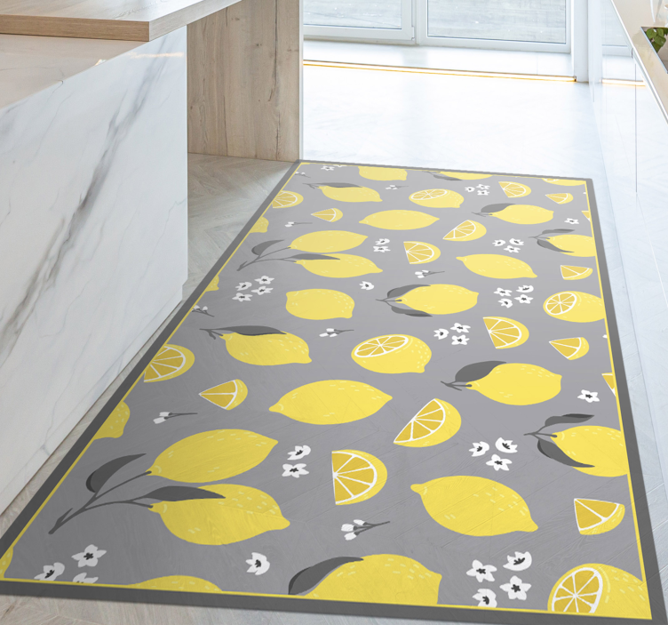 Tropical Lemon texture vinyl rug - TenStickers