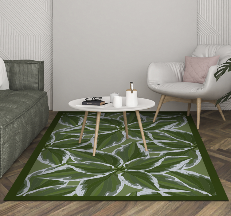 Tropical nordic plants vinyl rug - TenStickers