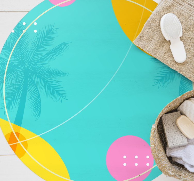 Tropical Palm Decor flower vinyl rug - TenStickers