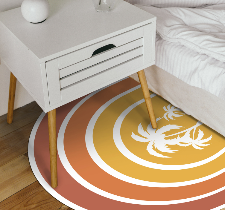 Tropical Sunset Emblem nature vinyl rug - TenStickers