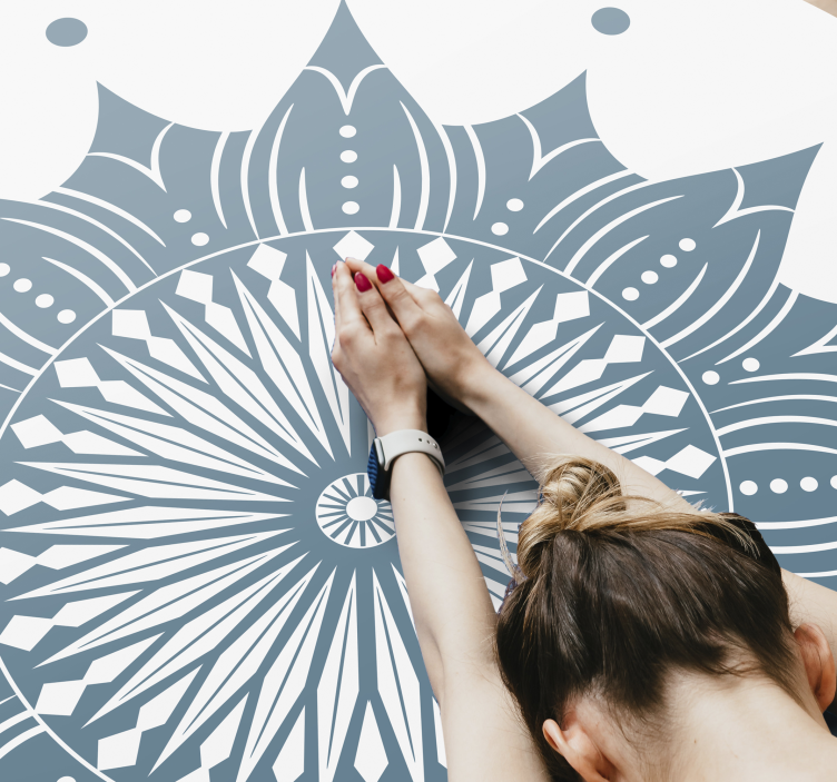 Turquoise mandala mandala vinyl rug - TenStickers