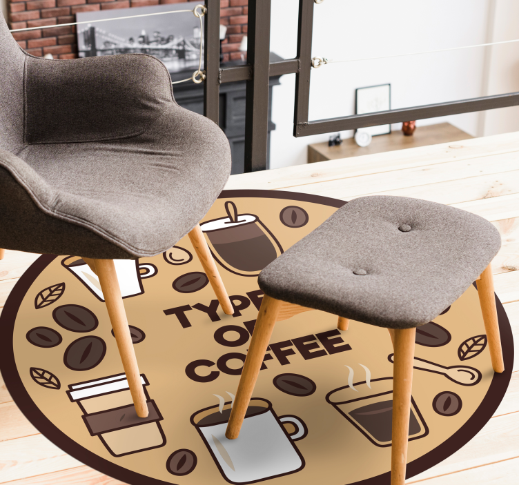 Types Of Coffee custom rug - TenStickers