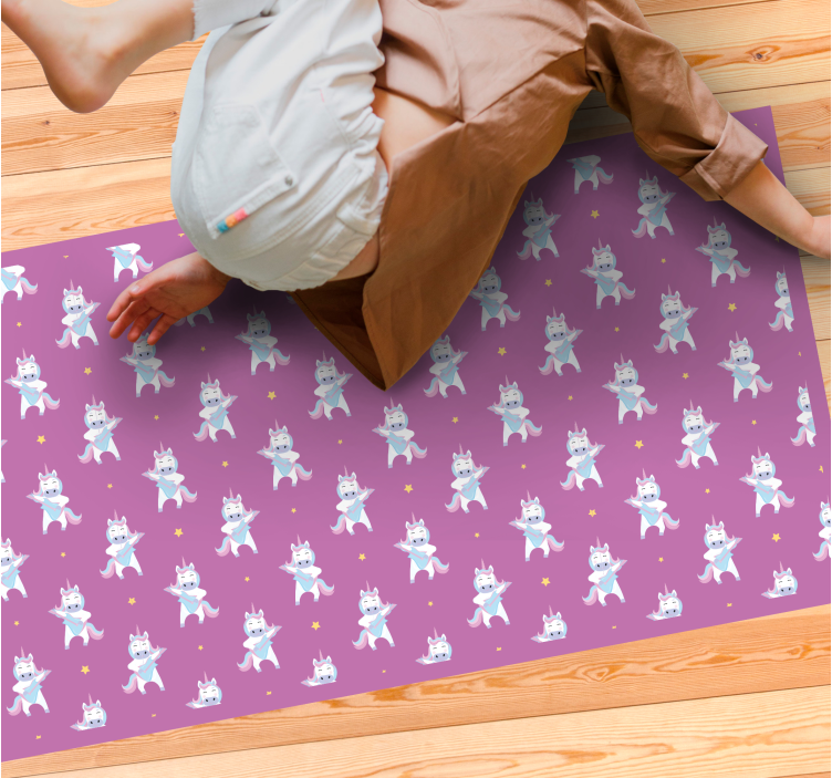 Unicorn Adventure Theme vinyl rug - TenStickers