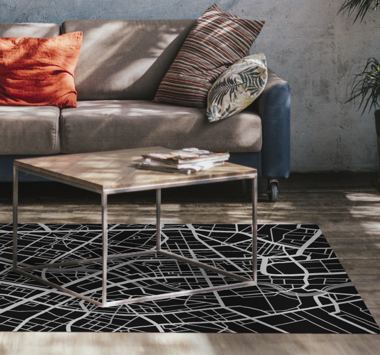Urban Map Detail world map rug - TenStickers