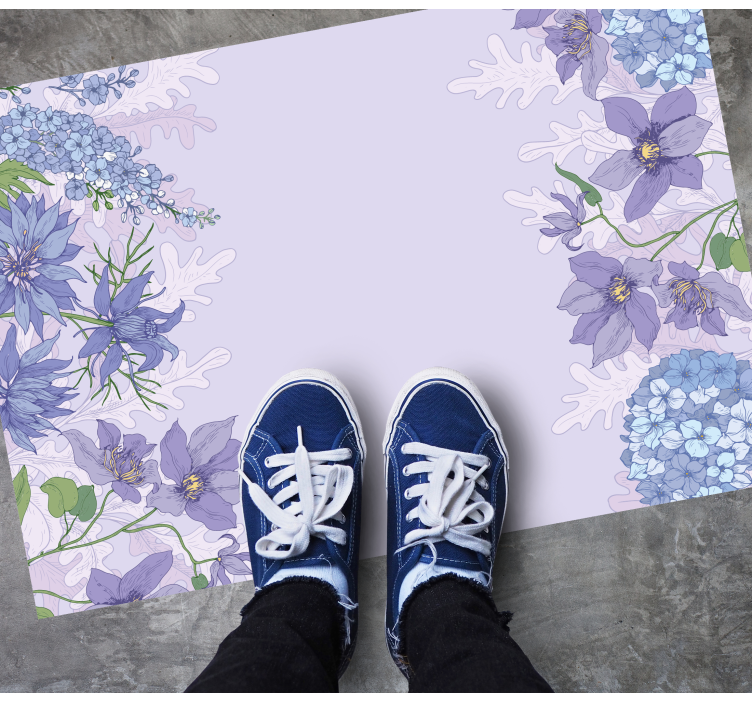 Vague purple flowers floral rug - TenStickers