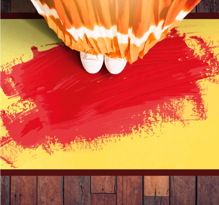 Vibrant brush strokes modern vinyl rug - TenStickers