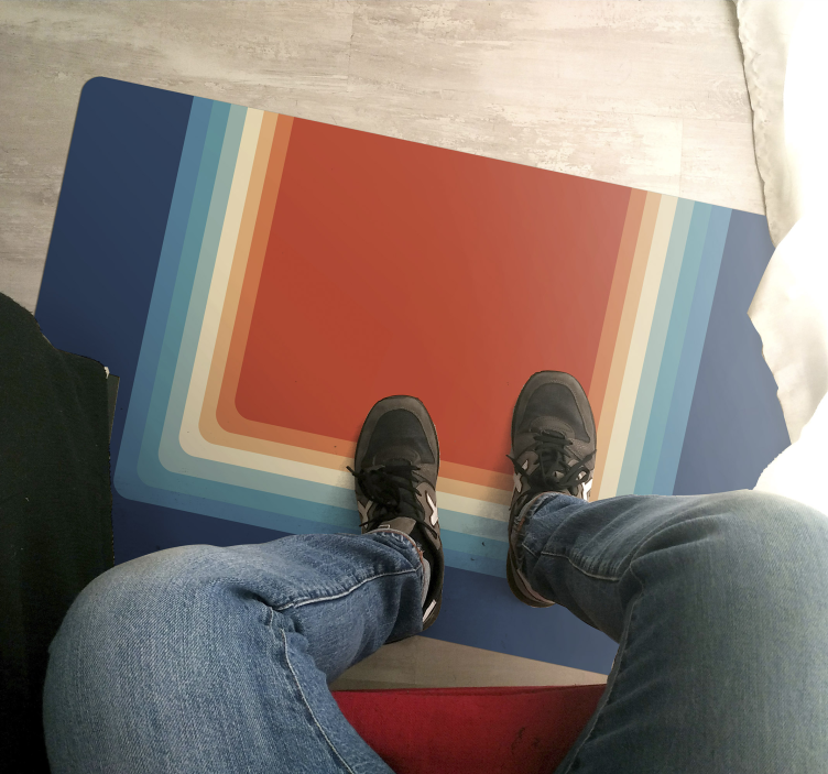 Vibrant Layered Stripes modern vinyl rug - TenStickers