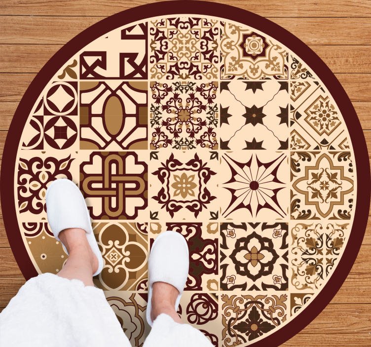 Vibrant Mosaic Compositions tile vinyl rug - TenStickers