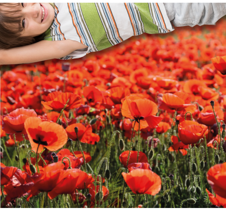 Vibrant Red Poppies flower vinyl rug - TenStickers