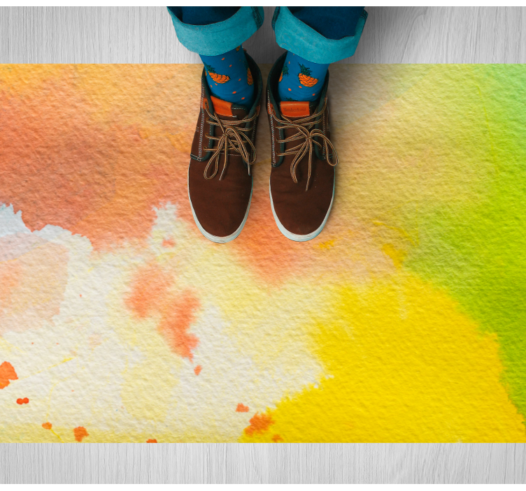 Vibrant watercolor burst vinyl rug - TenStickers