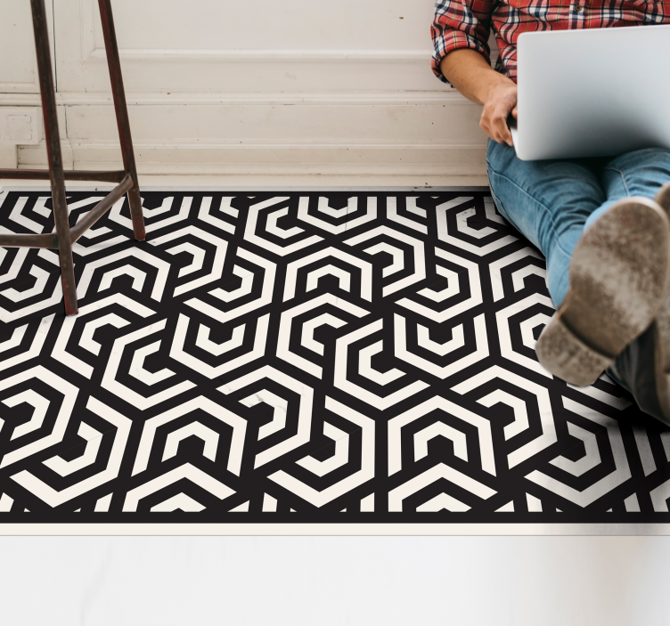 Vintage  hypnotic vinyl floor rug - TenStickers