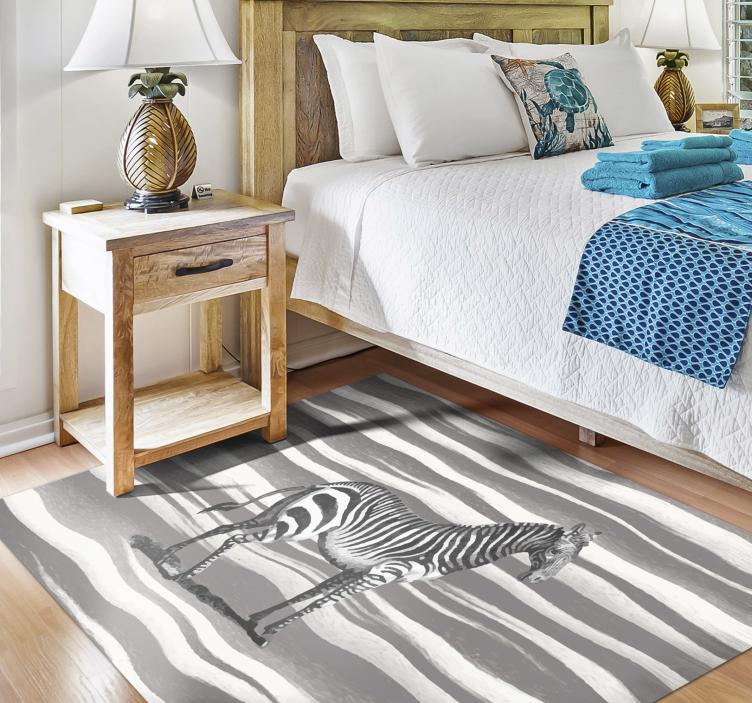 Vintage Zebra Illustration vinyl rug - TenStickers