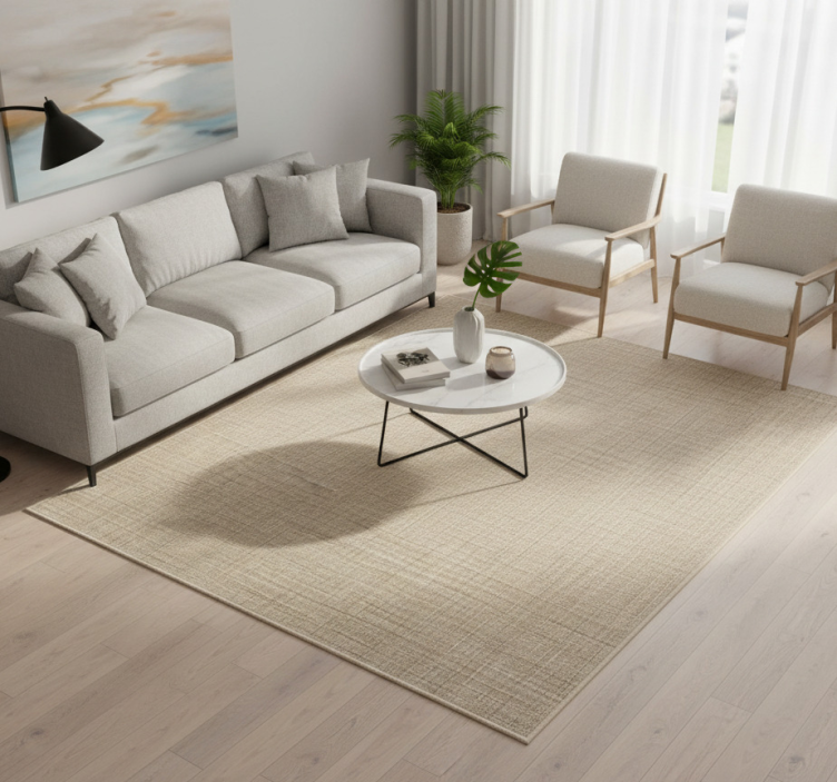 Vinyl rug in beige fabric effect - TenStickers