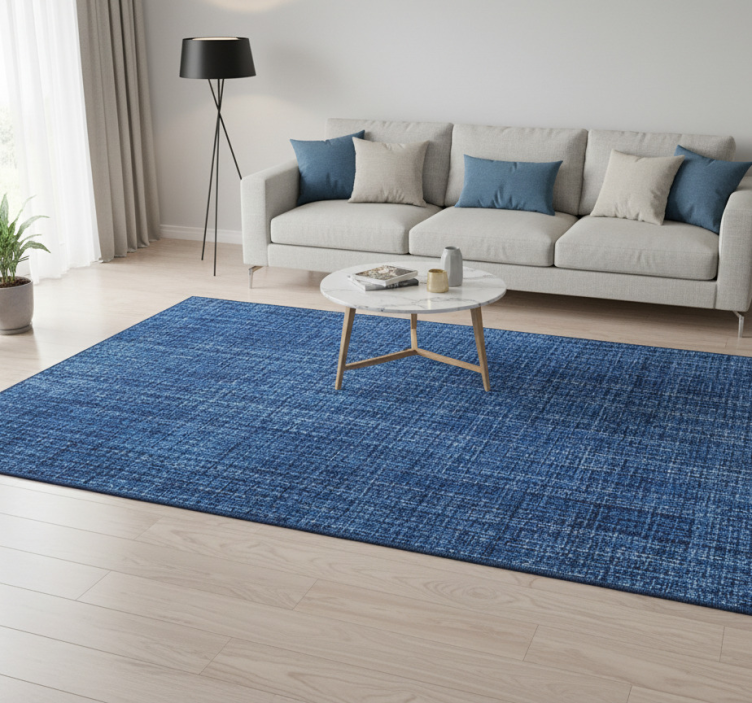Vinyl rug with blue fabric effect - TenStickers