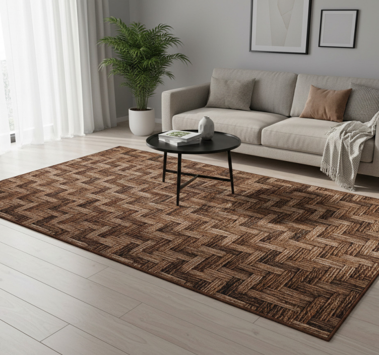 Vinyl rug with brown fabric effect - TenStickers