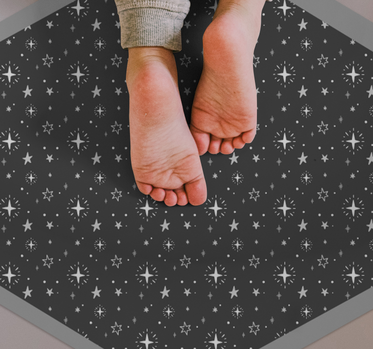 Washed grey childrens stars rug - TenStickers